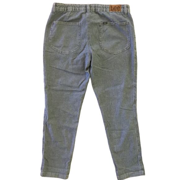 LEE Hickory Stripe Denim Utility Pants  Tapered leg Drawstring  SZ 8 - Picture 6 of 10